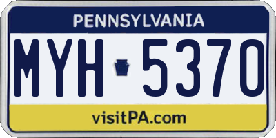PA license plate MYH5370