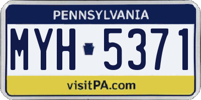 PA license plate MYH5371