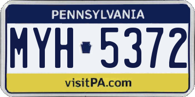 PA license plate MYH5372