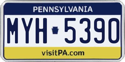 PA license plate MYH5390