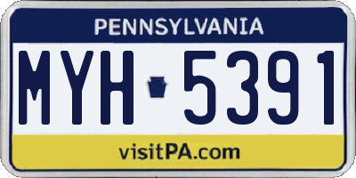 PA license plate MYH5391