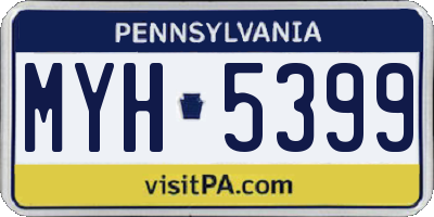 PA license plate MYH5399