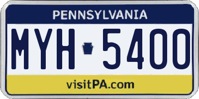 PA license plate MYH5400