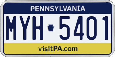 PA license plate MYH5401