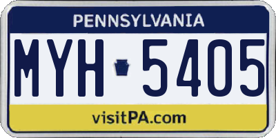 PA license plate MYH5405