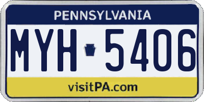 PA license plate MYH5406