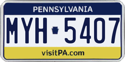 PA license plate MYH5407