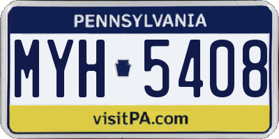 PA license plate MYH5408