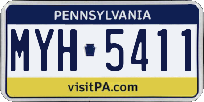 PA license plate MYH5411