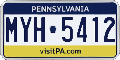 PA license plate MYH5412