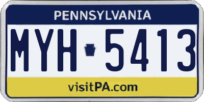 PA license plate MYH5413