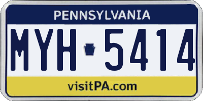 PA license plate MYH5414