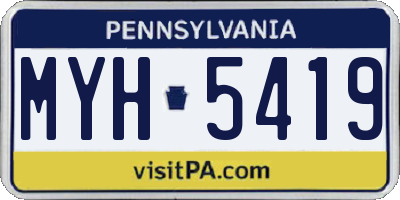 PA license plate MYH5419