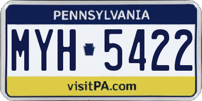 PA license plate MYH5422