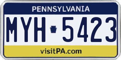 PA license plate MYH5423