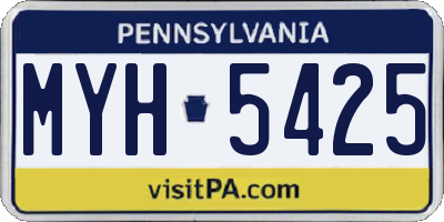 PA license plate MYH5425