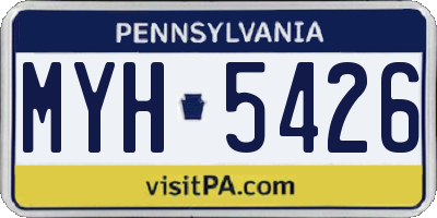 PA license plate MYH5426