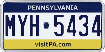 PA license plate MYH5434