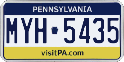 PA license plate MYH5435