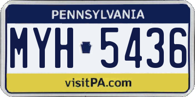 PA license plate MYH5436