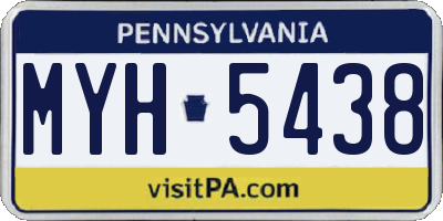 PA license plate MYH5438