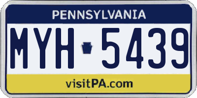PA license plate MYH5439