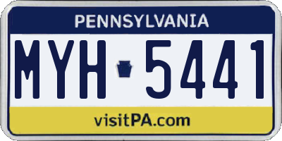 PA license plate MYH5441