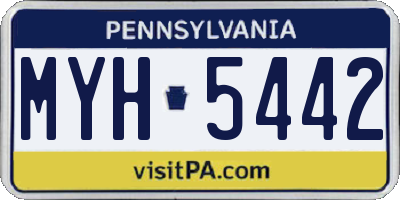PA license plate MYH5442