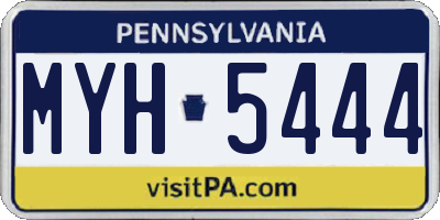 PA license plate MYH5444