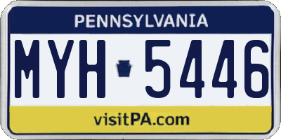 PA license plate MYH5446