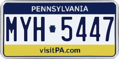 PA license plate MYH5447