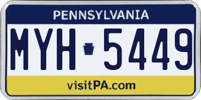 PA license plate MYH5449