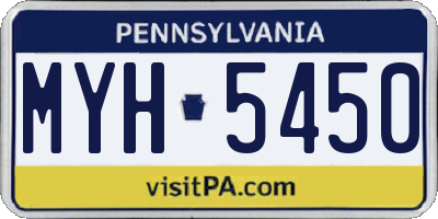 PA license plate MYH5450