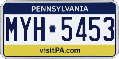 PA license plate MYH5453
