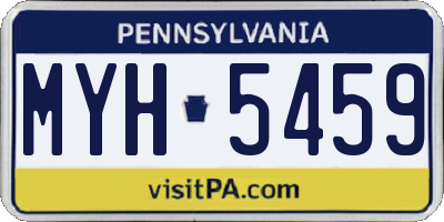 PA license plate MYH5459