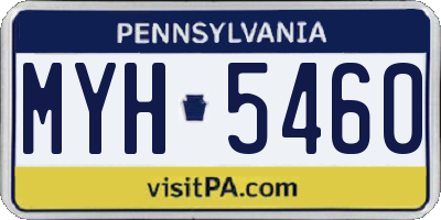 PA license plate MYH5460