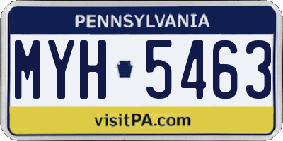 PA license plate MYH5463