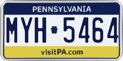 PA license plate MYH5464