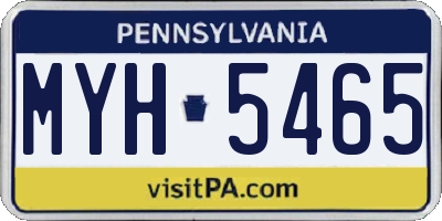 PA license plate MYH5465