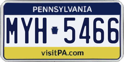 PA license plate MYH5466