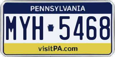 PA license plate MYH5468