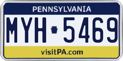 PA license plate MYH5469