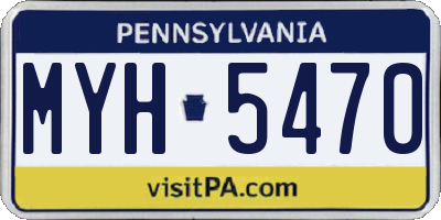 PA license plate MYH5470