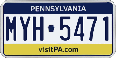 PA license plate MYH5471