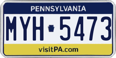 PA license plate MYH5473