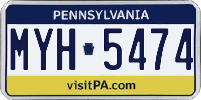 PA license plate MYH5474
