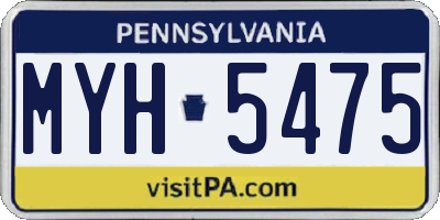 PA license plate MYH5475