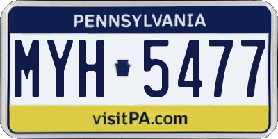 PA license plate MYH5477