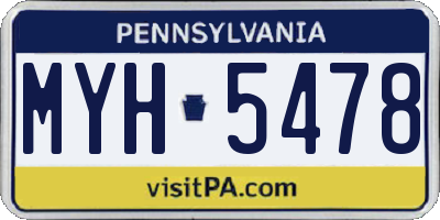 PA license plate MYH5478