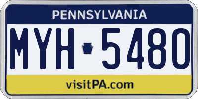 PA license plate MYH5480
